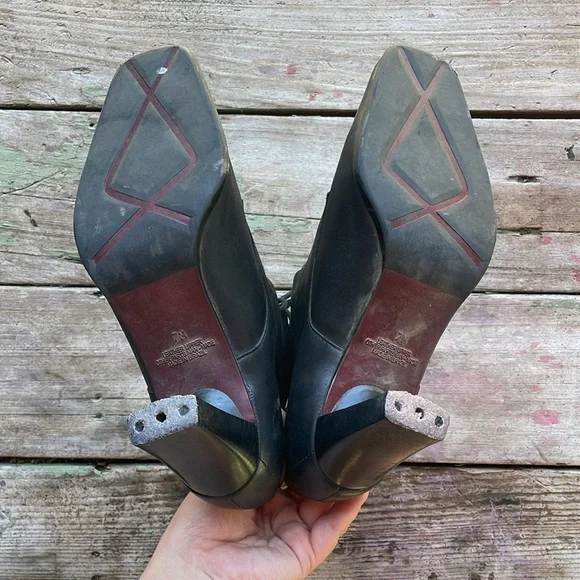 Vintage Markon Witchy Victorian Leather Upper Ankle Boots - Picture 7 of 8